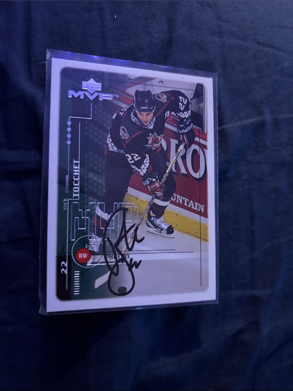 1999-00 Upper Deck MVP #159 Rick Tocchet autographed card